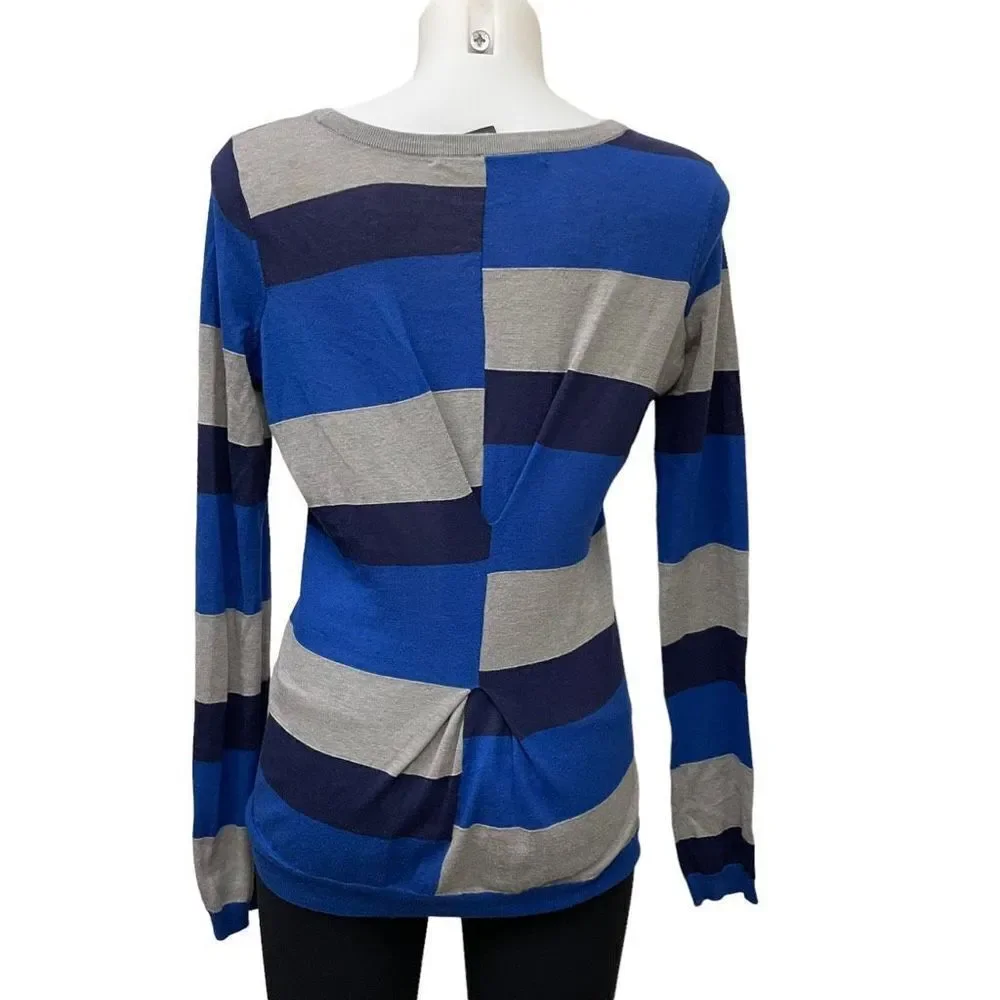 MARC by MARC Jacobs Blue Striped Soft Cashmere‎ Knit pullover Sweater size XS